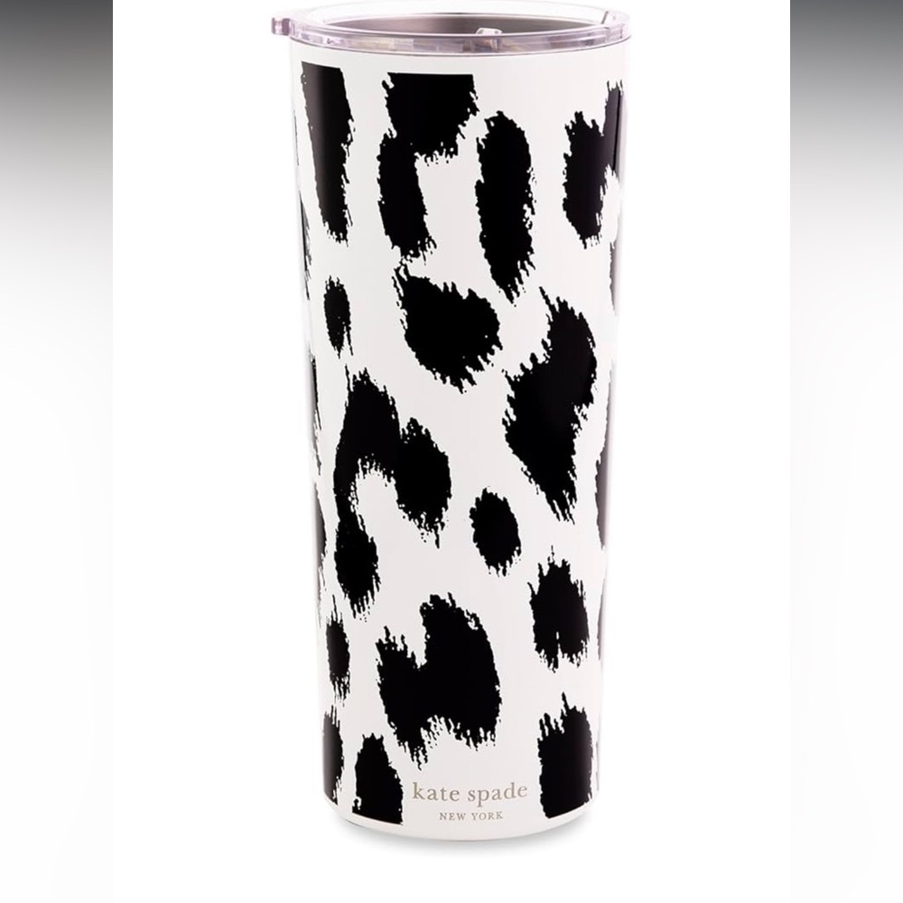 Kate Spade Black and White Animal Print Tumbler